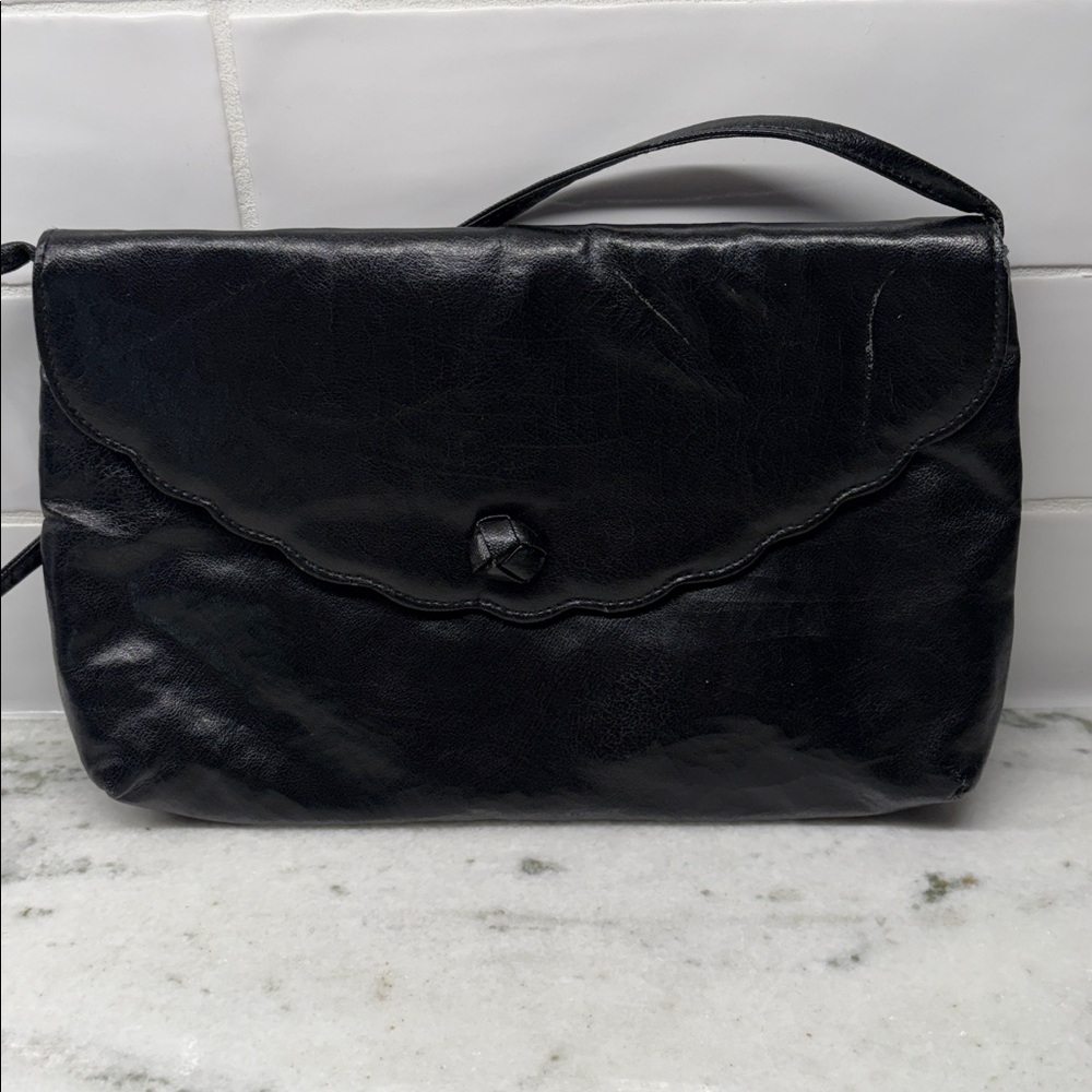 Black Leather Clutch Bag